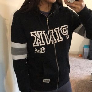 Black Victoria Secret Pink Full Zip Jacket
